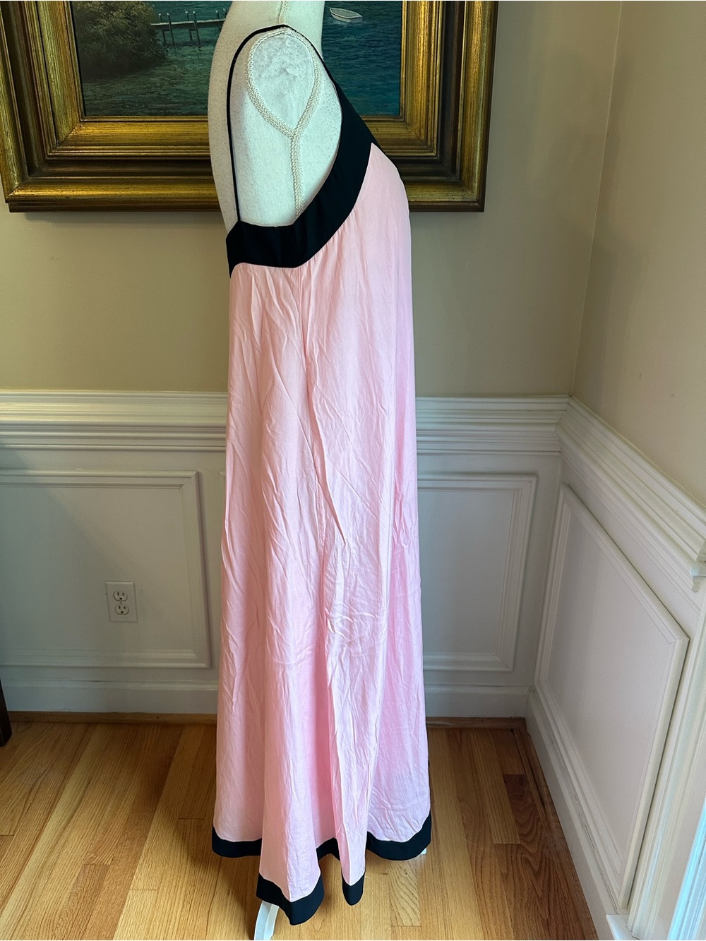 COMMENSE Pink Black Kaftan Slip Dress NWT - Picture 3 of 9